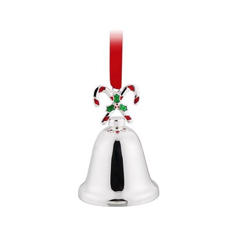 Whitehill Christmas Hanging Ornament Silver Bell with Candy Cane - Peter's of Kensington