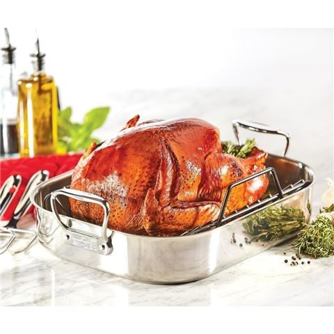 All-Clad - Stainless Steel Roaster w/Non-Stick Rack 33x40.6cm