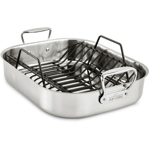 All-Clad - Stainless Steel Roaster w/Non-Stick Rack 33x40.6cm