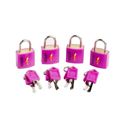 Korjo - Safe Skies TSA Luggage Lock Set Assorted Colours 4pce