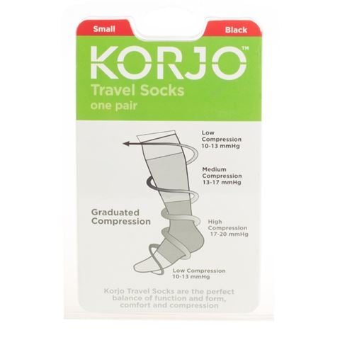 Korjo - Unisex Travel Sox Black Small