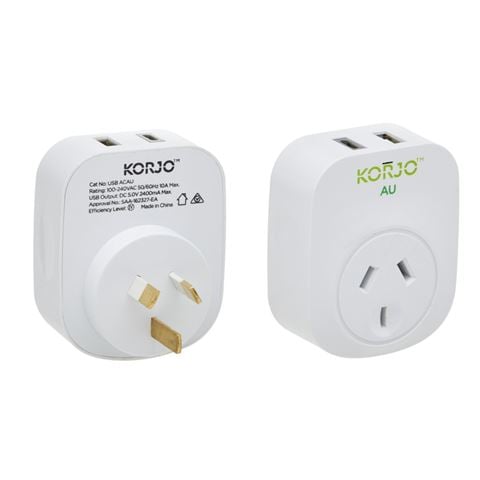Korjo - USB Adaptor w A+C For Australia