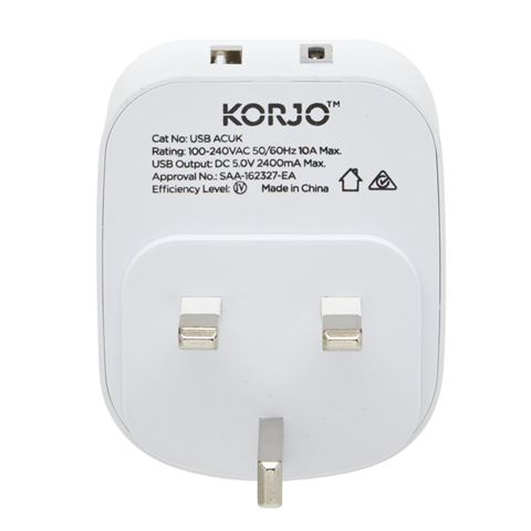 Korjo - USB Adaptor w A+C For The UK