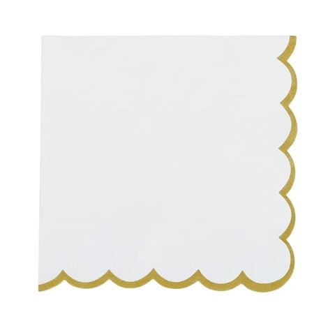 Coastal Home - Halcyon Paper Napkin Set White/Gold 33x33cm 20pce