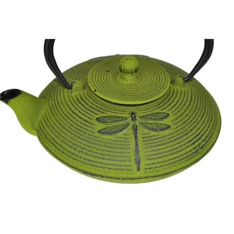 Teaology Dragonfly Cast Iron Teapot Green 770ml - Peter's of Kensington