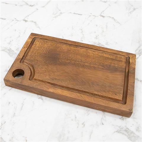 Darlin - Acacia Rectangle Board w/Hole & Track Small