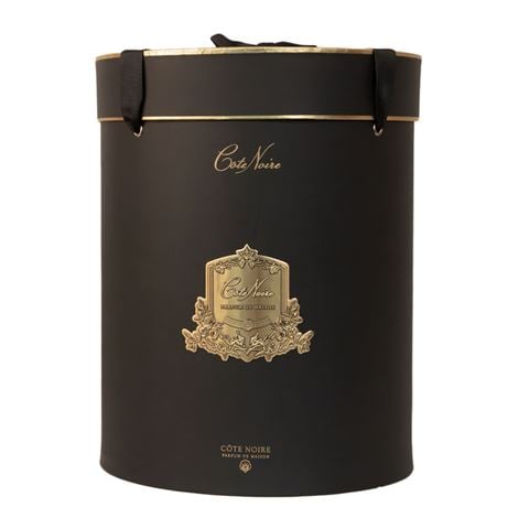 Cote Noire - Luxury Grand Rose Bouquet w/Clear Glass Vase & Gld Crest Wht Peach