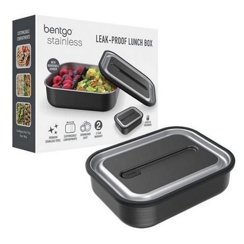 Bentgo - Stainless Steel Leak Proof Lunch Box Carbon Black 1.2L