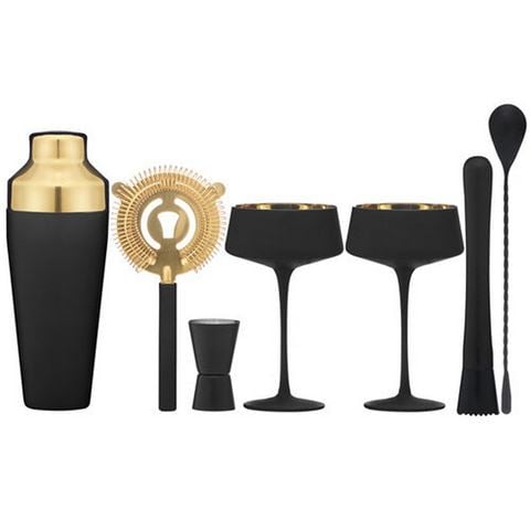 Tempa - Tiffany Stainless Steel Ultimate Cocktail Set Black 7pce