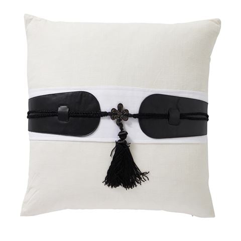 Paloma - Handcrafted Tassel Chic White Cushion 50x50cm