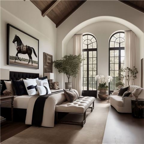 Paloma - Handcrafted Cheval Noir Cushion 50x50cm