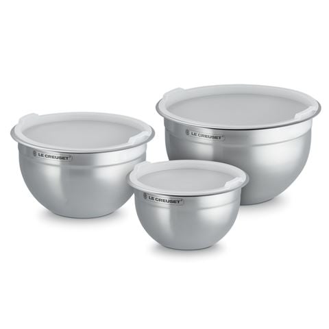 Le Creuset - Stainless Steel Mixing Bowls w/Lids Set 3pce