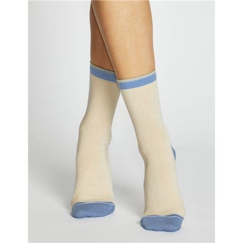 Levante - Lina Fine Stripe Crew Socks Sandstone