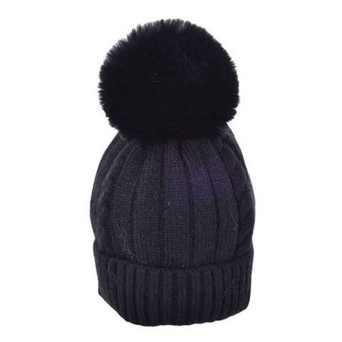 Beanie - Kids Cable Knit Beanie Black
