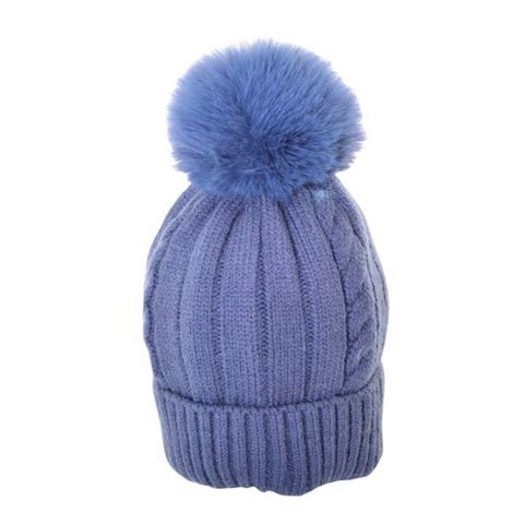Beanie - Kids Cable Knit Beanie Blue