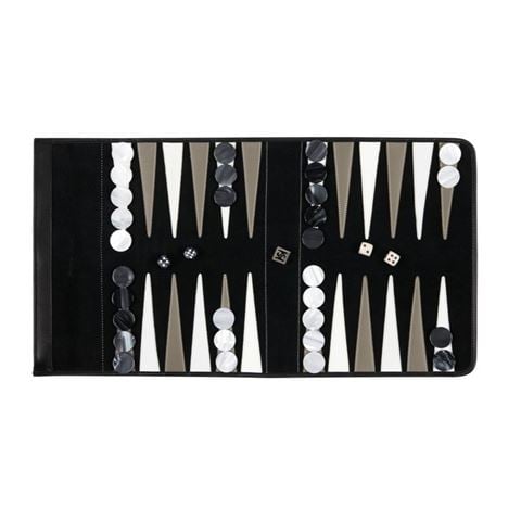 Hector Saxe - Victor Travel Backgammon Set Black Velvet