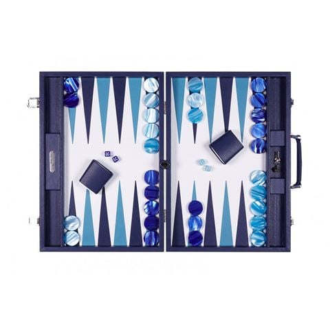 Hector Saxe - Iris Buffalo Bleu de France Backgammon Board Small