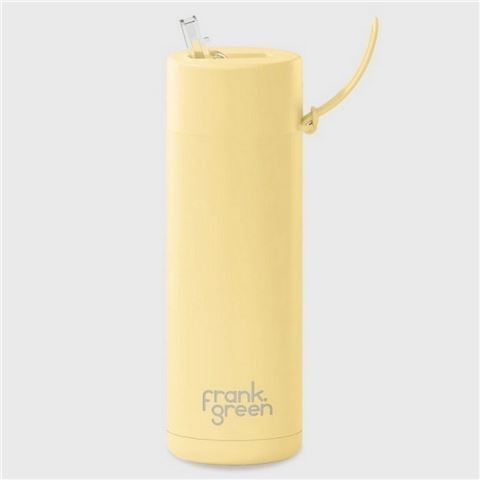 Frank Green - Ceramic Reusable Bottle w/Straw Lid Buttermilk 595ml
