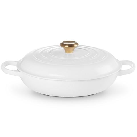 Le Creuset Signature Shallow Casserole White 30cm/3.5L - Peter's of Kensington