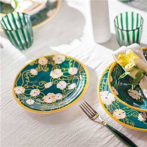 Guzzini - Fusion Dessert Plate Green/Gold