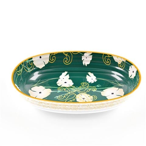 Guzzini Fusion Rice Platter Green/Gold - Peter's of Kensington