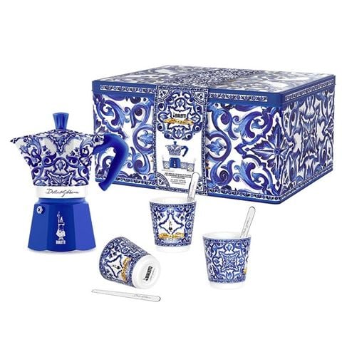 Bialetti - Dolce & Gabbana Mediterranean Blue 6 Cup Moka Express & Cup Set 7pce