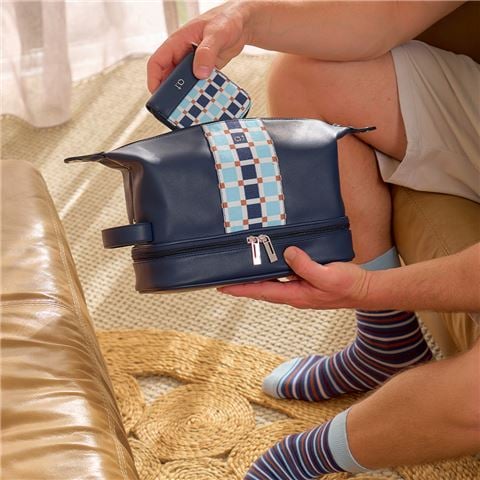 A.Trends - Men's Check Toiletry Bag