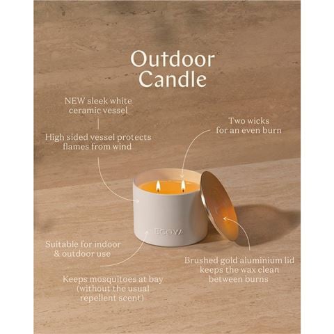 Ecoya Citronella & Lemongrass Outdoor Candle 520g - Peter's of Kensington