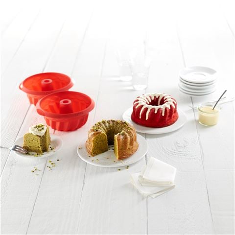 Lekue Mini Savarin Mould Set Red 2pce - Peter's of Kensington
