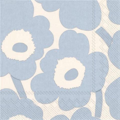 Marimekko - Unikko Lunch Napkin Light Blue/Cream 20pce
