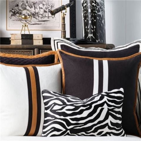 Paloma - Zebra Luxe Cushion Black & White 30x50cm