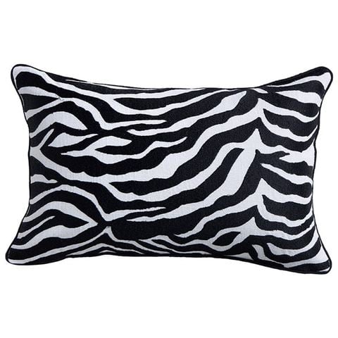 Paloma - Zebra Luxe Cushion Black & White 30x50cm