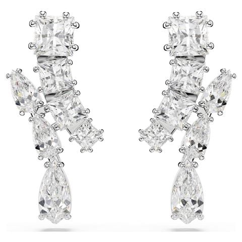 Swarovski Jewellery - Matrix Drop Earrings Mixed Cuts White w/Rhodium Plate