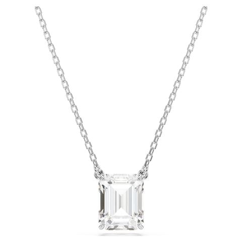 Swarovski Jewellery - Stilla Pendant White Octagon Cut Stone w/Rhodium Plate
