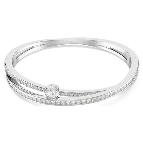 Swarovski Jewellery - Hyperbola Bangle White w/Mixed Cuts & Rhodium-Plate