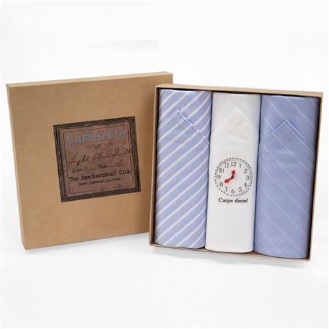 Tamielle - Men's European Cotton Handkerchief Carpe Diem Set 3pce