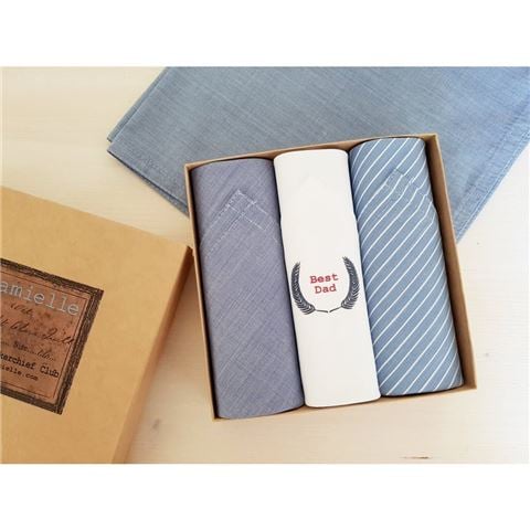 Tamielle - Men's European Cotton Handkerchief Best Dad Set 3pce
