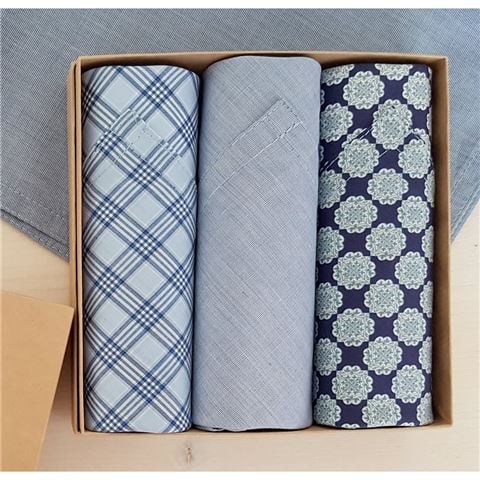 Tamielle - Men's Elegance European Cotton Handkerchief Set 3pce
