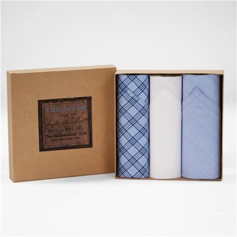 Tamielle Men's European Cotton Handkerchief Checks Set 3pce - Peter's of Kensington