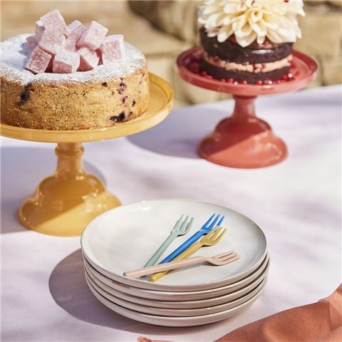 Ecology - Apostle Cake Fork Set Assorted Colours 14cm 4pce