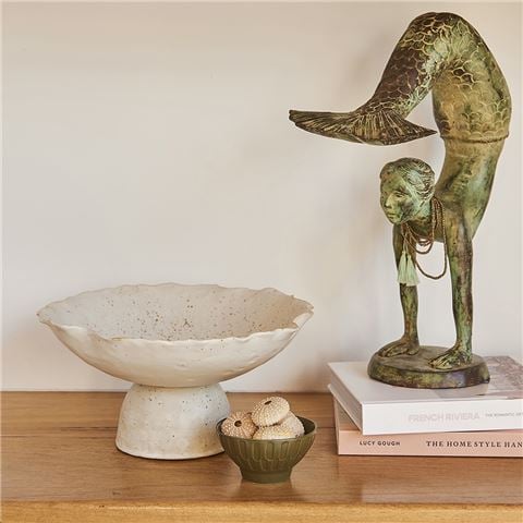 Ecology - Inlet Footed Bowl Mottled Oyster 14x27cm