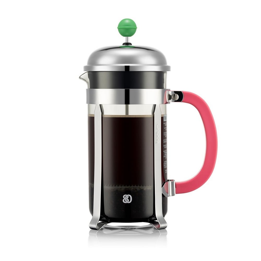 Bodum Chambord French Press Coffee Maker w/Pink Handle 1L/8 Cup