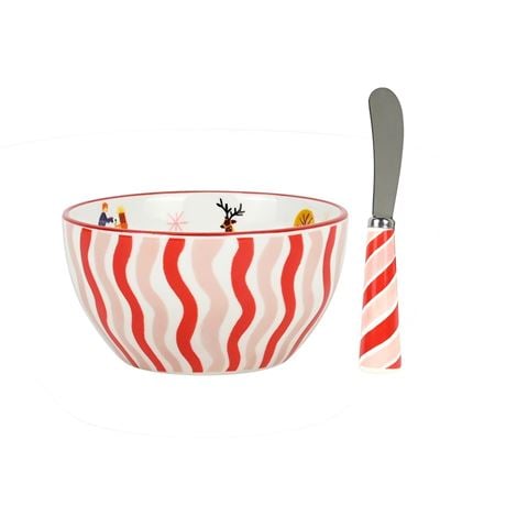 Porto Night Before Dip Bowl & Pate Knife Set Candy 2pce - Peter's of Kensington