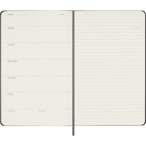Moleskine 2025 12 Month Undated Weekly Notebook Hard Cover Large Black - Peter's of Kensington