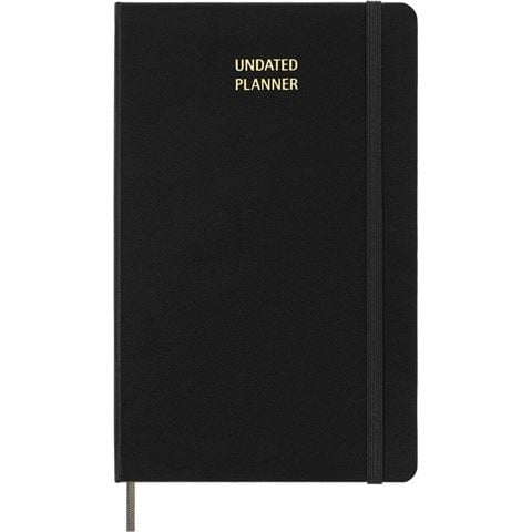 Moleskine 2025 12 Month Undated Weekly Notebook Hard Cover Large Black - Peter's of Kensington