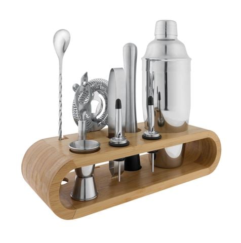 Avanti - Bar Set w/Bamboo Stand 10pce
