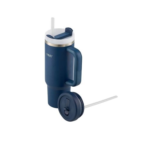 Avanti - HydroQuench S/S Insulated Travel Tumbler w/Two Lids Navy 1L