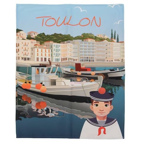 L'Ensoleillade Tea Towel Toulon Blue & Green Sailor - Peter's of Kensington