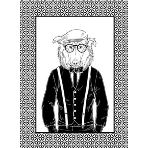 L'Ensoleillade - Tea Towel Princeton Black & White Hound In Beret