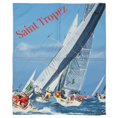 L'Ensoleillade Tea Towel Deep Blue Voilees de St Tropez - Peter's of Kensington